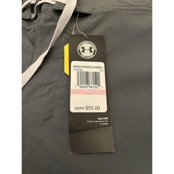 Under Armour UA Storm Fish Hunter Board Shorts Gray Mens Size 40 1327526 012 New - Picture 2 of 8